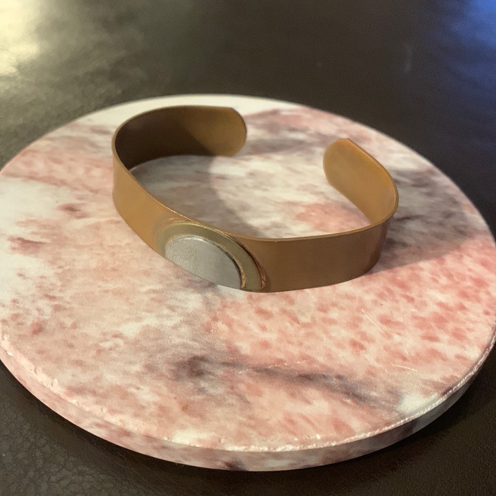 Vintage copper bracelet with semi-circle design